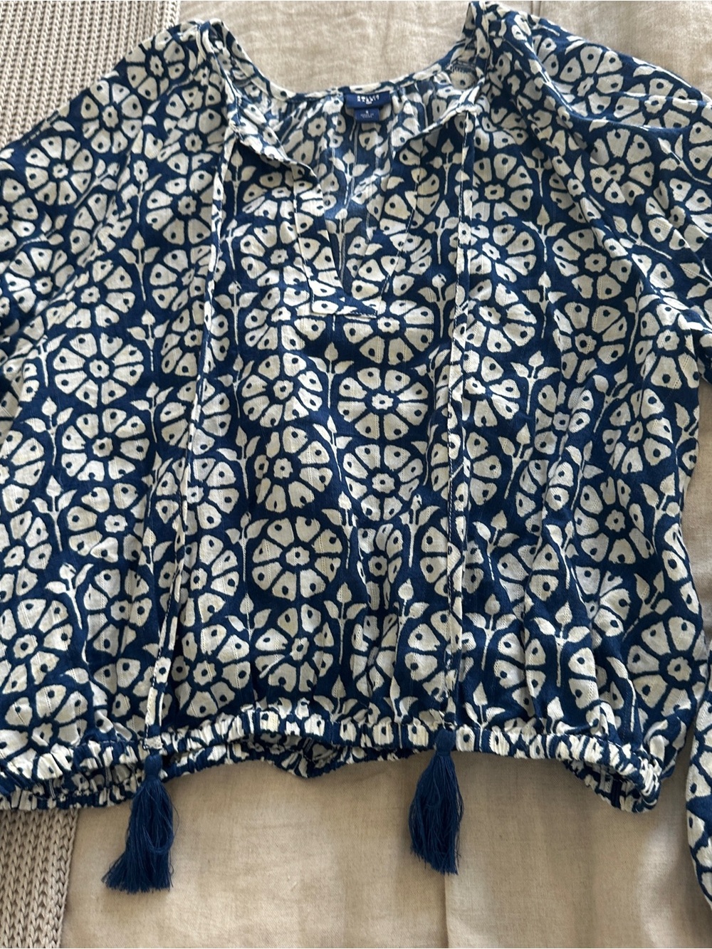 Roller Rabbit x Target Navy and White Floral Top - Picture 3 of 5